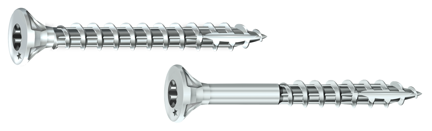 Vis à bois tête fraisée torx zingué blanc filetage partiel ROCKET